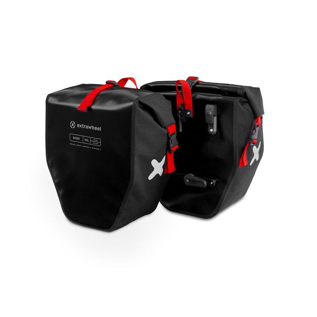 Sakwy rowerowe Extrawheel Biker Black-Black 50L m