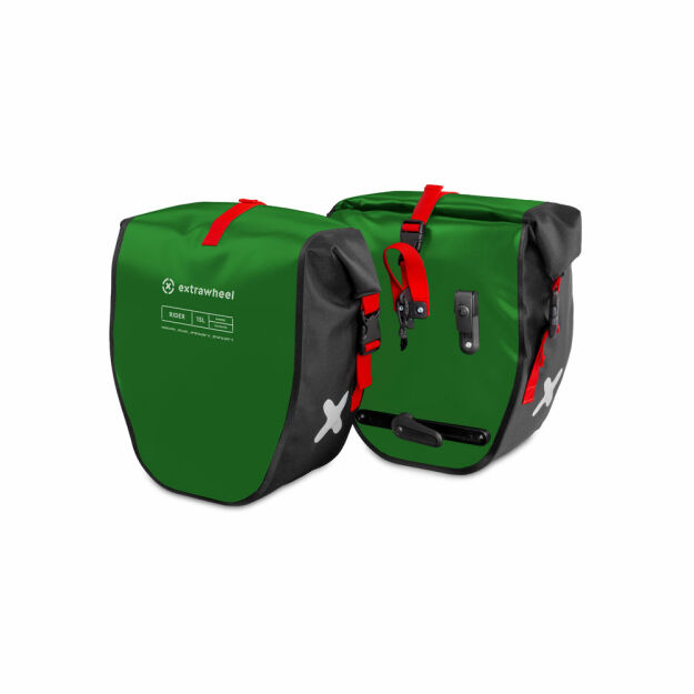 Sakwy rowerowe Extrawheel Rider Green-Black 30L